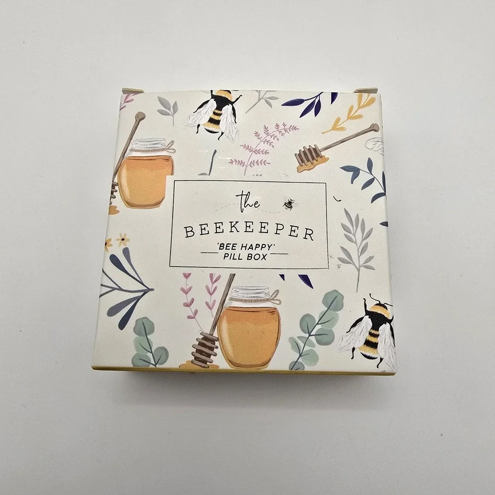 CGB Giftware Beekeeper Bee Happy Pill Box Compact Mirror w/ Box Gold -3516